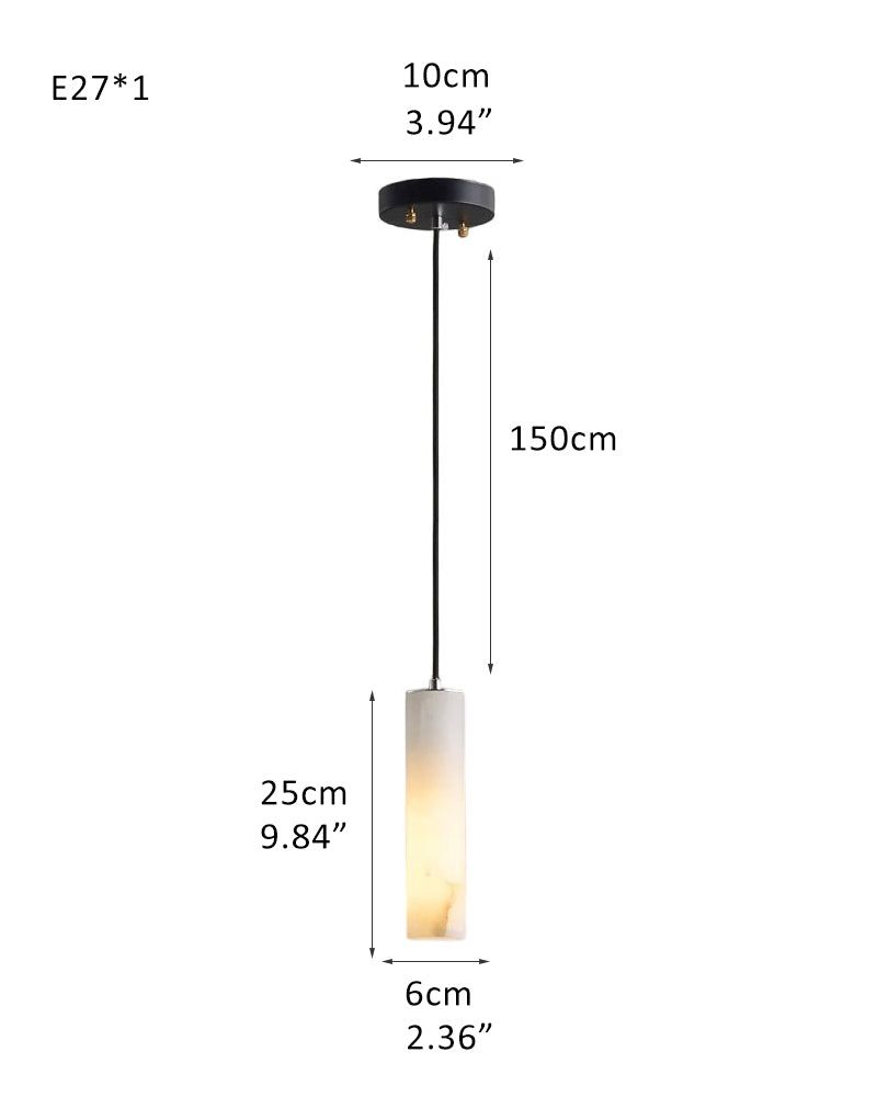 Elegant Lighting Linear Nature Stone 2 inch Wide Alabaster Chandelier
