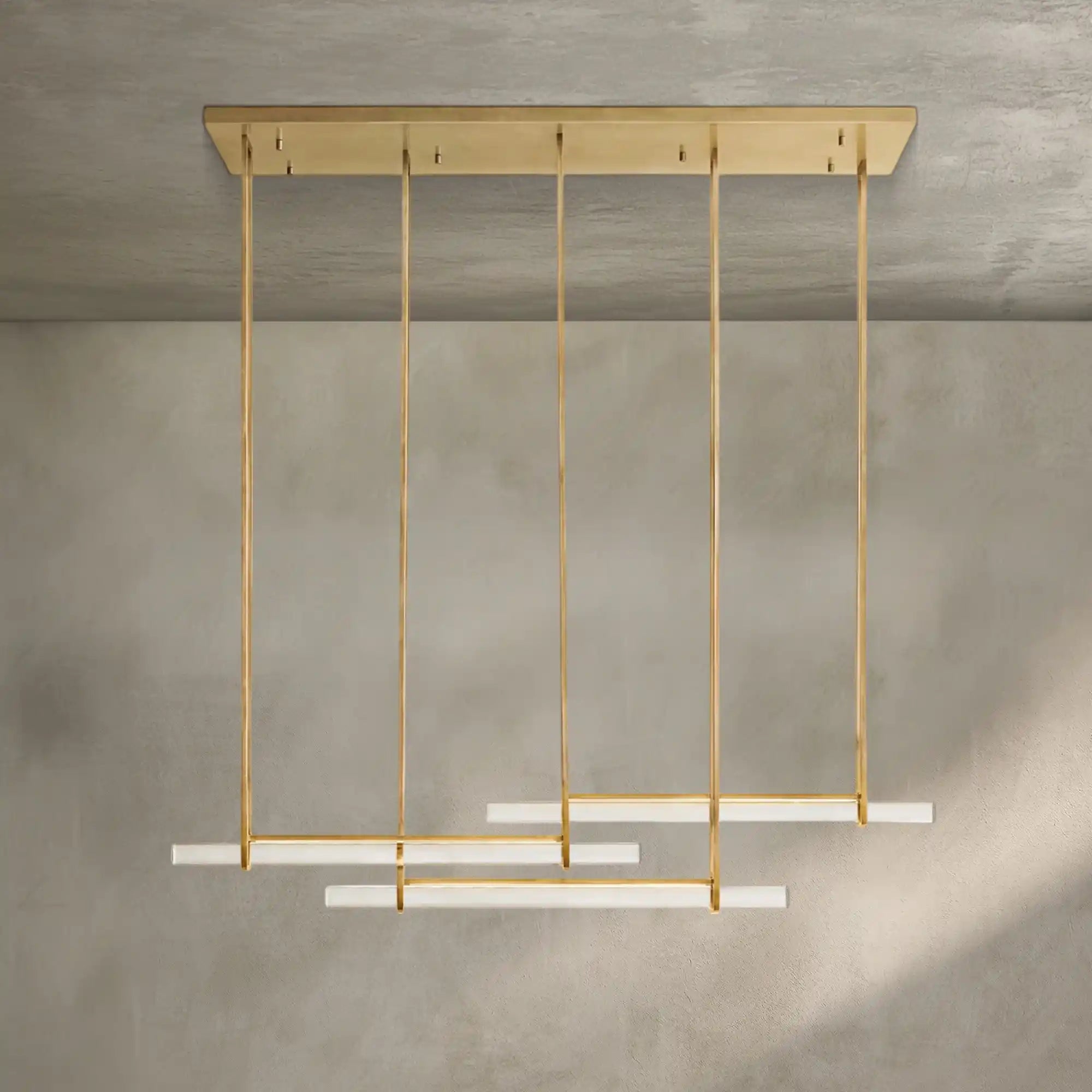 Auburn Crystal Triple Bar Linear Chandelier