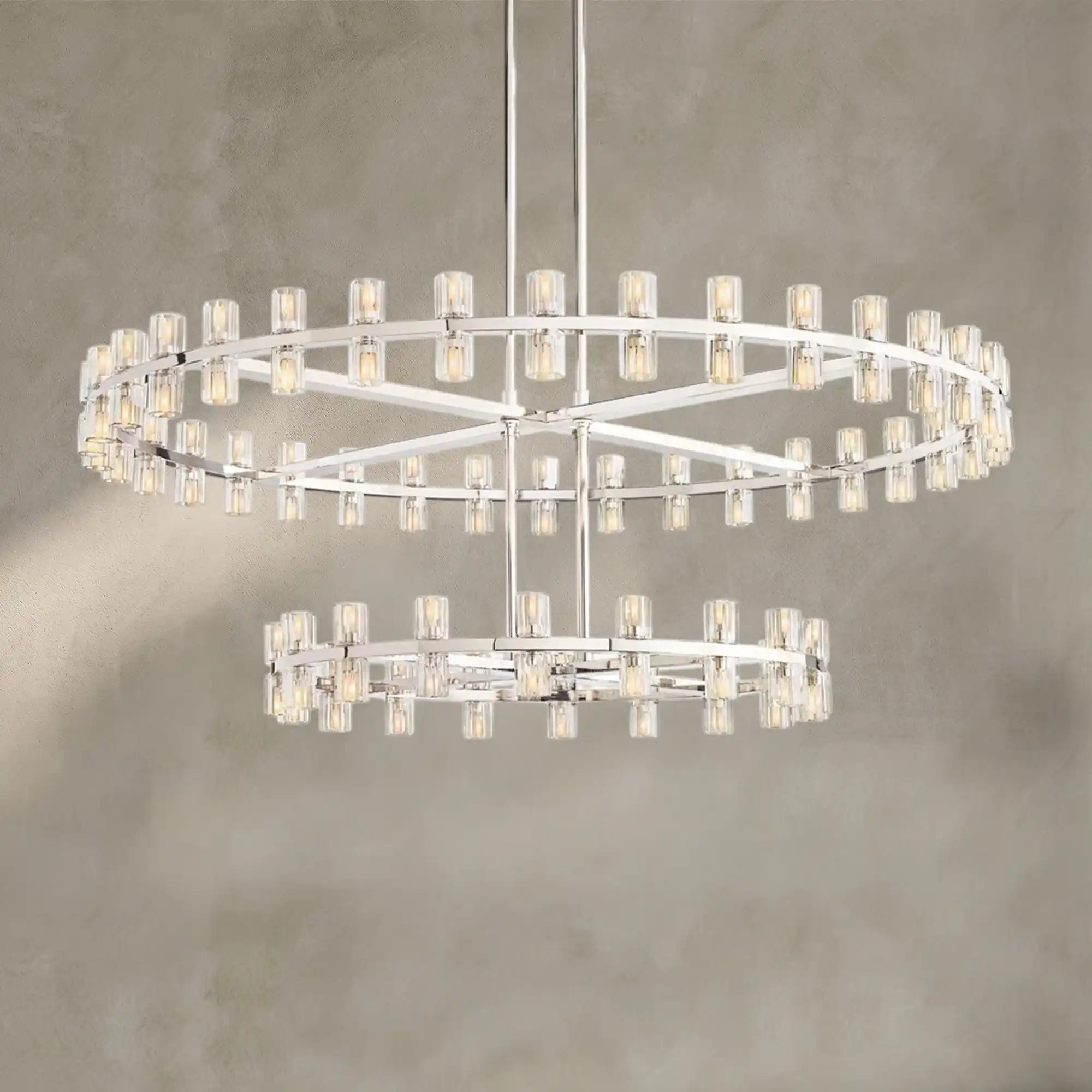 Reger Crystal 2-Tier Round Chandelier 60" for Living Room