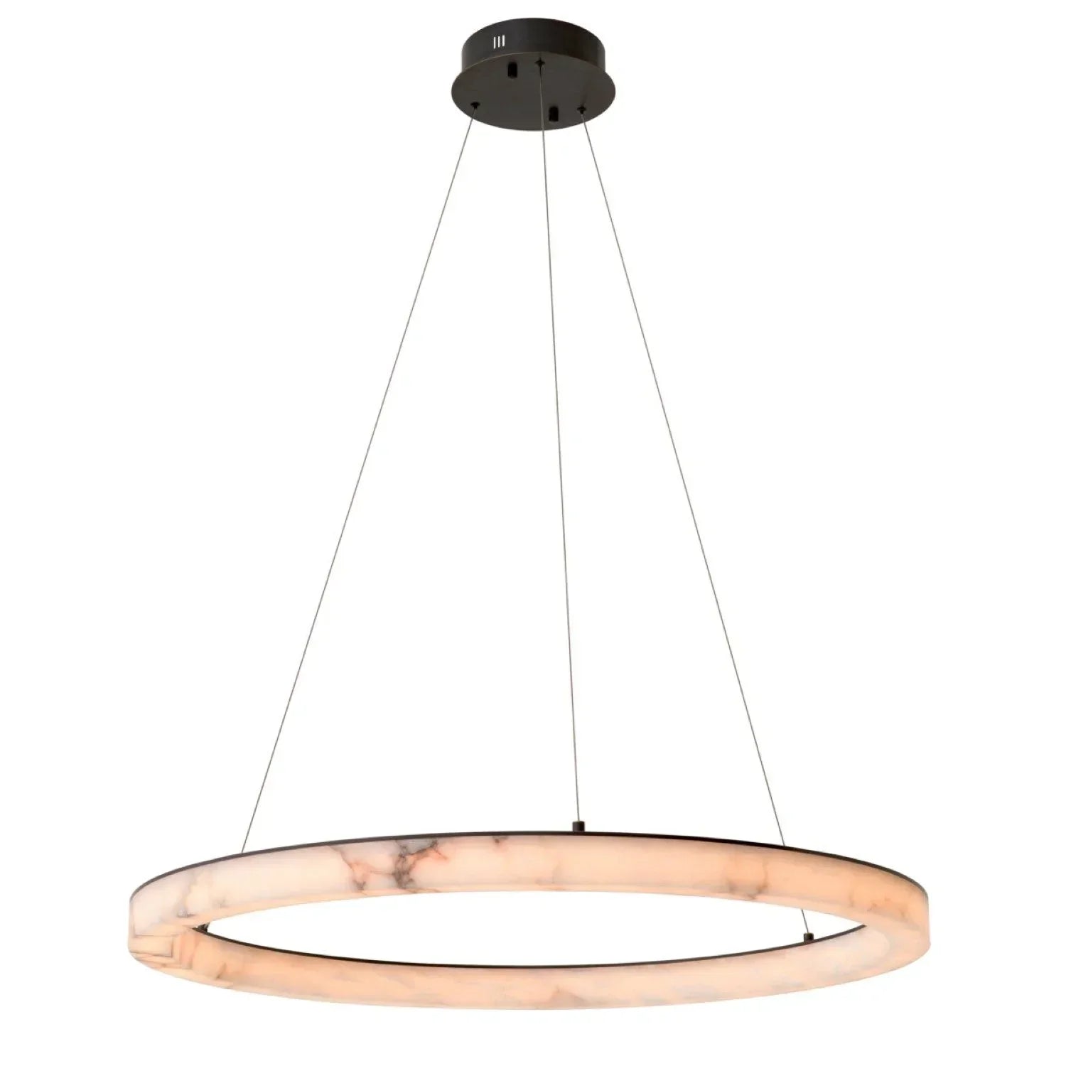 Gabriel Modern Round Living Room Alabaster Chandelier