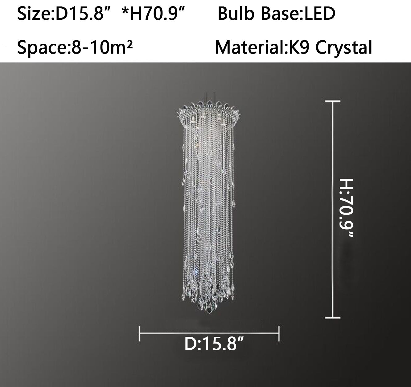 Grand Lumina Round Crystal Tassel Chandelier