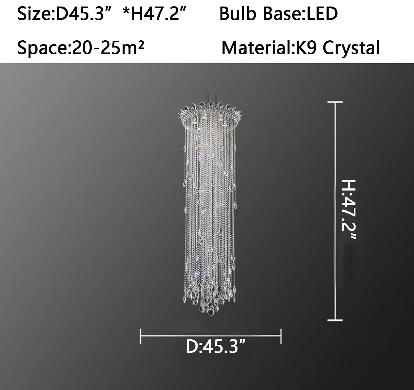 Grand Lumina Round Crystal Tassel Chandelier