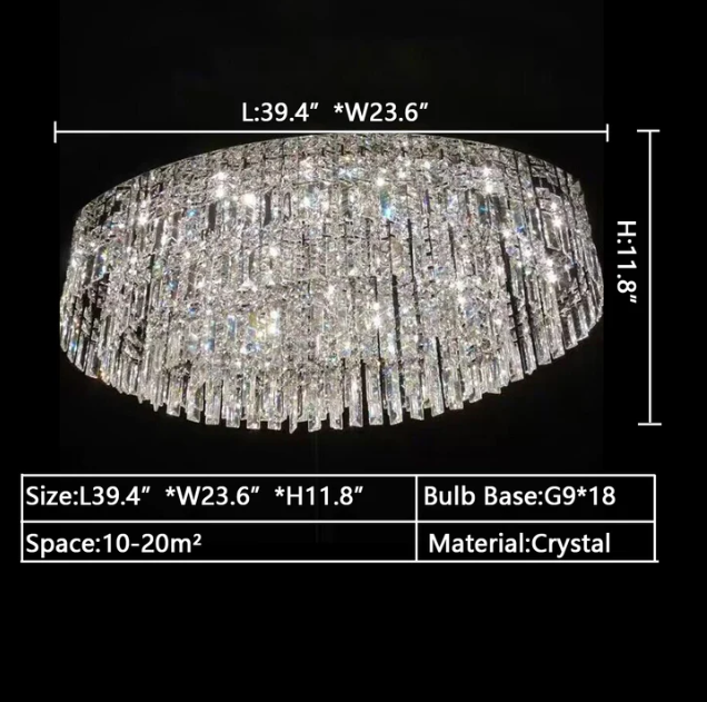 Extra Large Flush Mount Multi-tier Crystal Chandelier Modern Luxury Light Fixture For Living Room/Dining Room/Bedroom