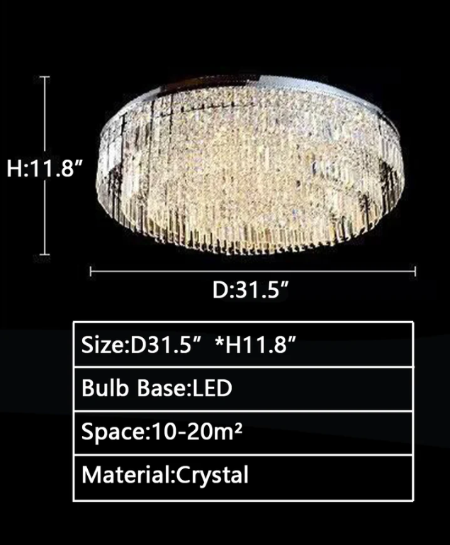 Extra Large Flush Mount Multi-tier Crystal Chandelier Modern Luxury Light Fixture For Living Room/Dining Room/Bedroom