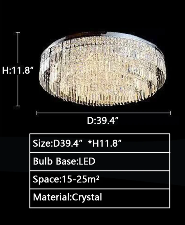 Extra Large Flush Mount Multi-tier Crystal Chandelier Modern Luxury Light Fixture For Living Room/Dining Room/Bedroom