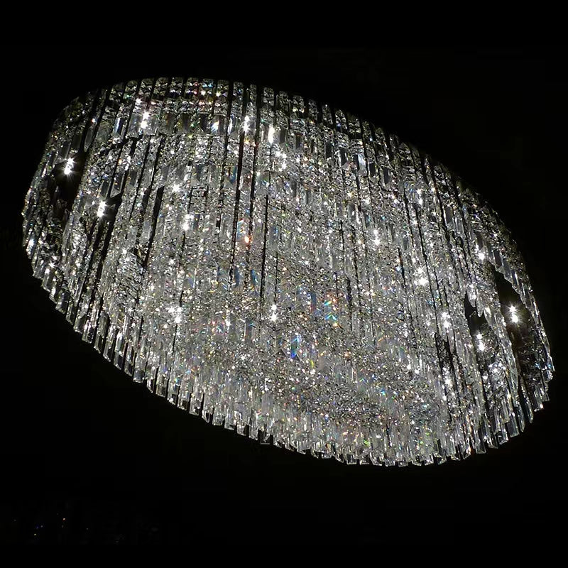 Extra Large Flush Mount Multi-tier Crystal Chandelier Modern Luxury Light Fixture For Living Room/Dining Room/Bedroom