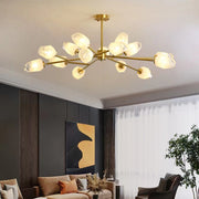 Oversized Modern Sputnik Facet Multiple Glass Chandelier for Living Room/Bedroom
