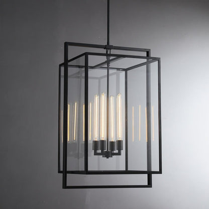 21 Inch Glass Lantern Pendant Light - Beckman - GILDLAMPS