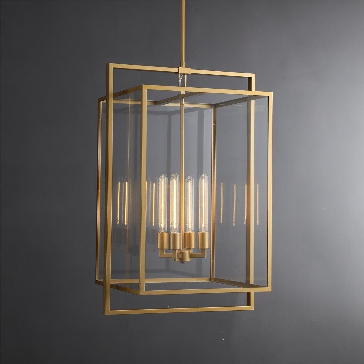 21 Inch Glass Lantern Pendant Light - Beckman - GILDLAMPS