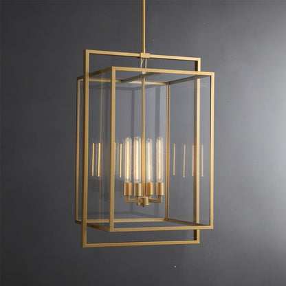 21 Inch Glass Lantern Pendant Light - Beckman - GILDLAMPS