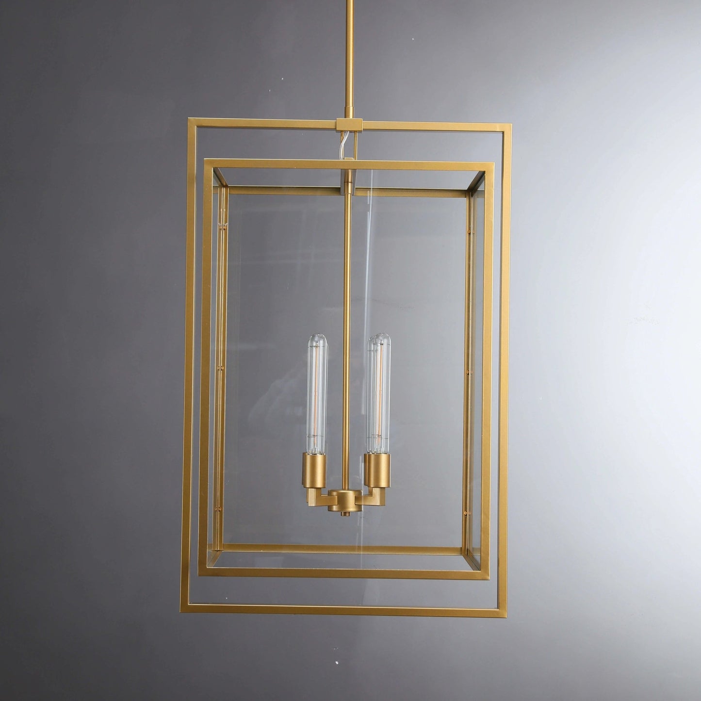 21 Inch Glass Lantern Pendant Light - Beckman - GILDLAMPS