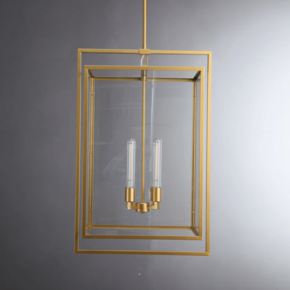 21 Inch Glass Lantern Pendant Light - Beckman - GILDLAMPS