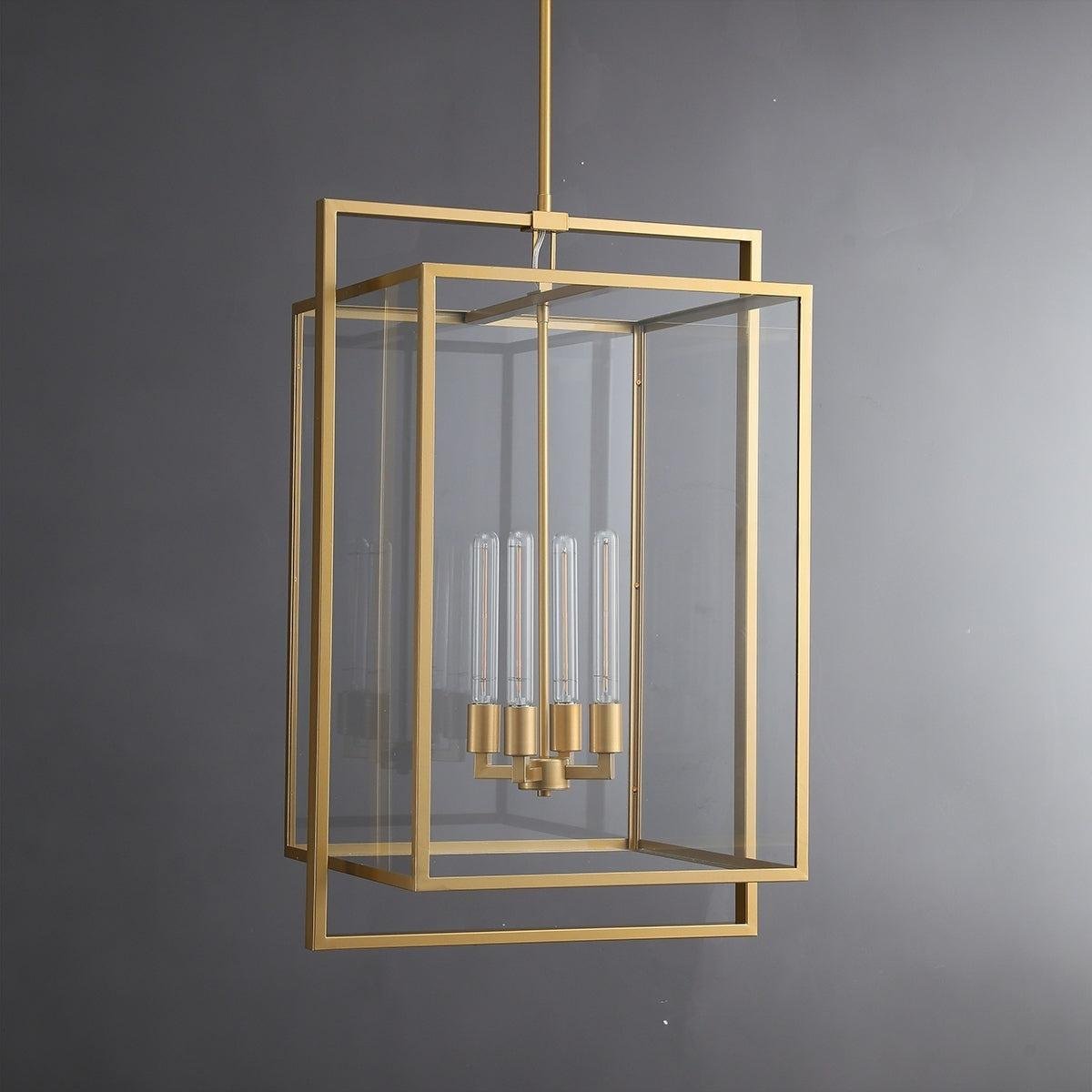 21 Inch Glass Lantern Pendant Light - Beckman - GILDLAMPS