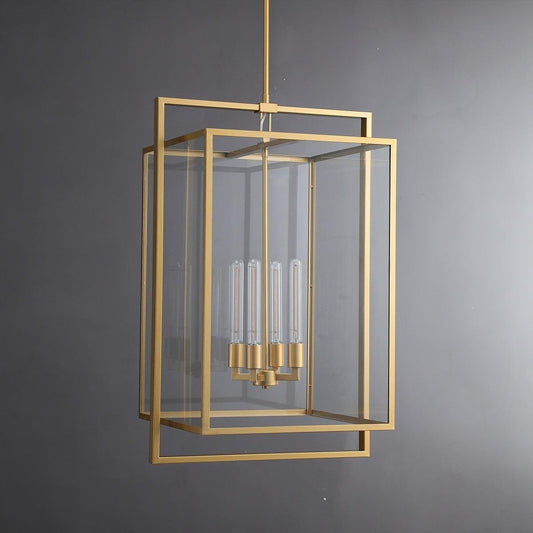 21 Inch Glass Lantern Pendant Light - Beckman - GILDLAMPS