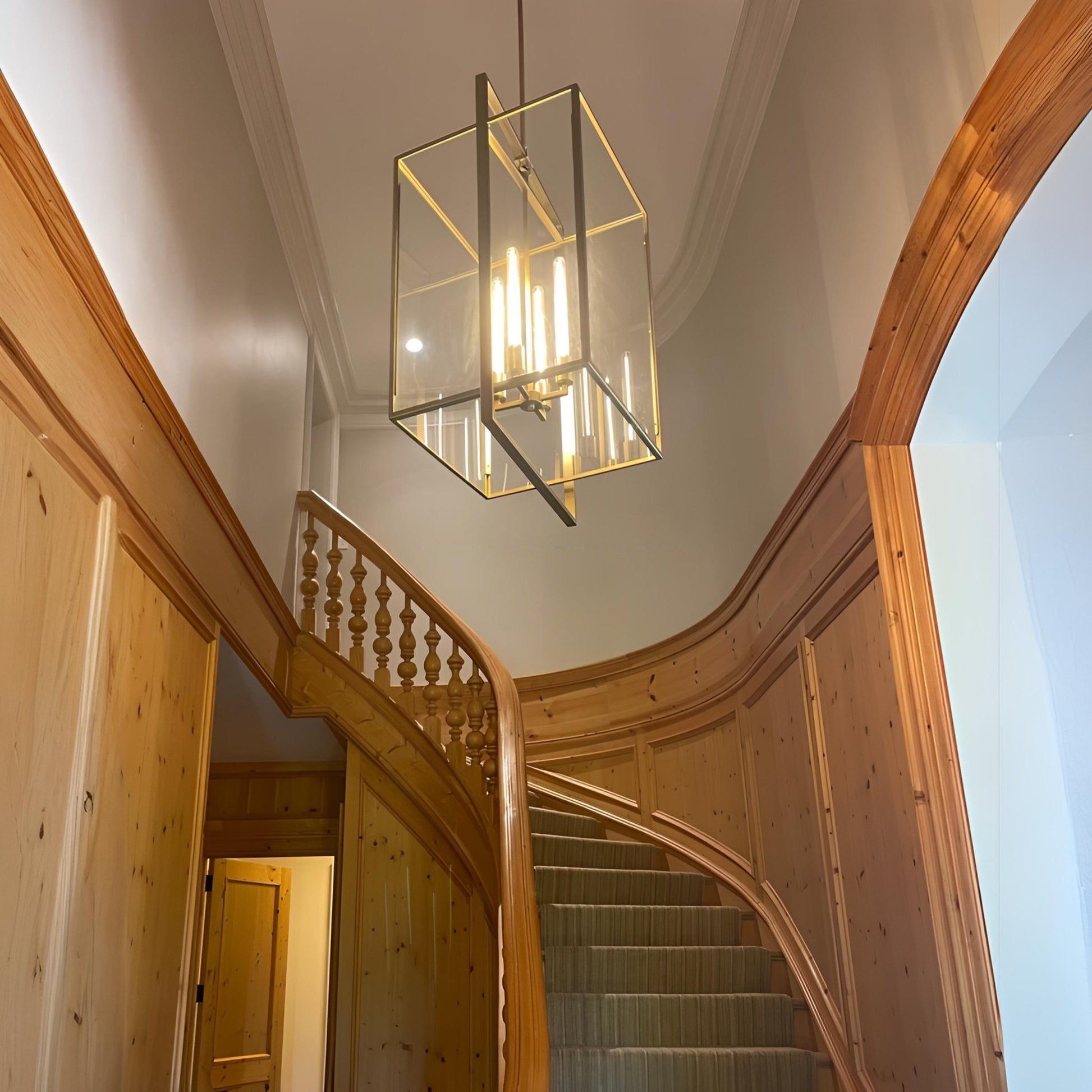 21 Inch Glass Lantern Pendant Light - Beckman - GILDLAMPS