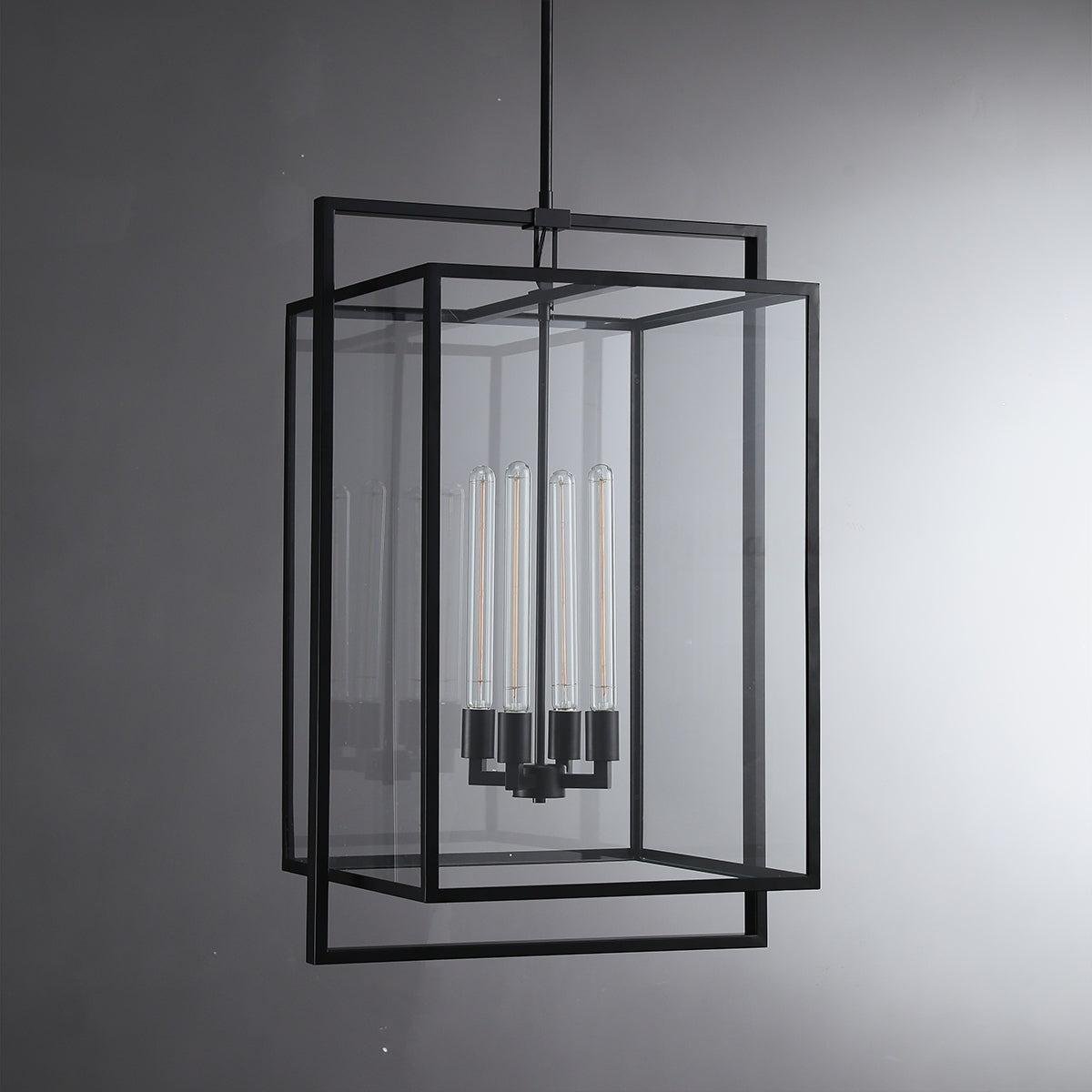 21 Inch Glass Lantern Pendant Light - Beckman - GILDLAMPS