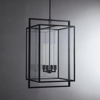 21 Inch Glass Lantern Pendant Light - Beckman - GILDLAMPS