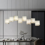 Vasilia Alabaster Cubic Pendant For Dining Table, Kitchen Island Pendant