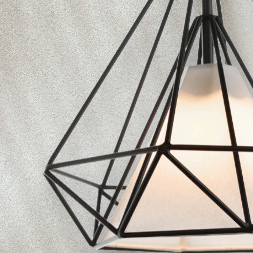 Modern Geometric Pendant Light with Black Frame
