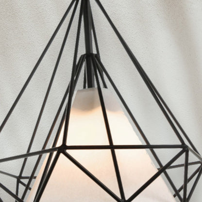 Modern Geometric Pendant Light with Black Frame