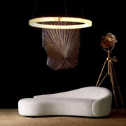 Gabriel Modern Round Living Room Alabaster Chandelier