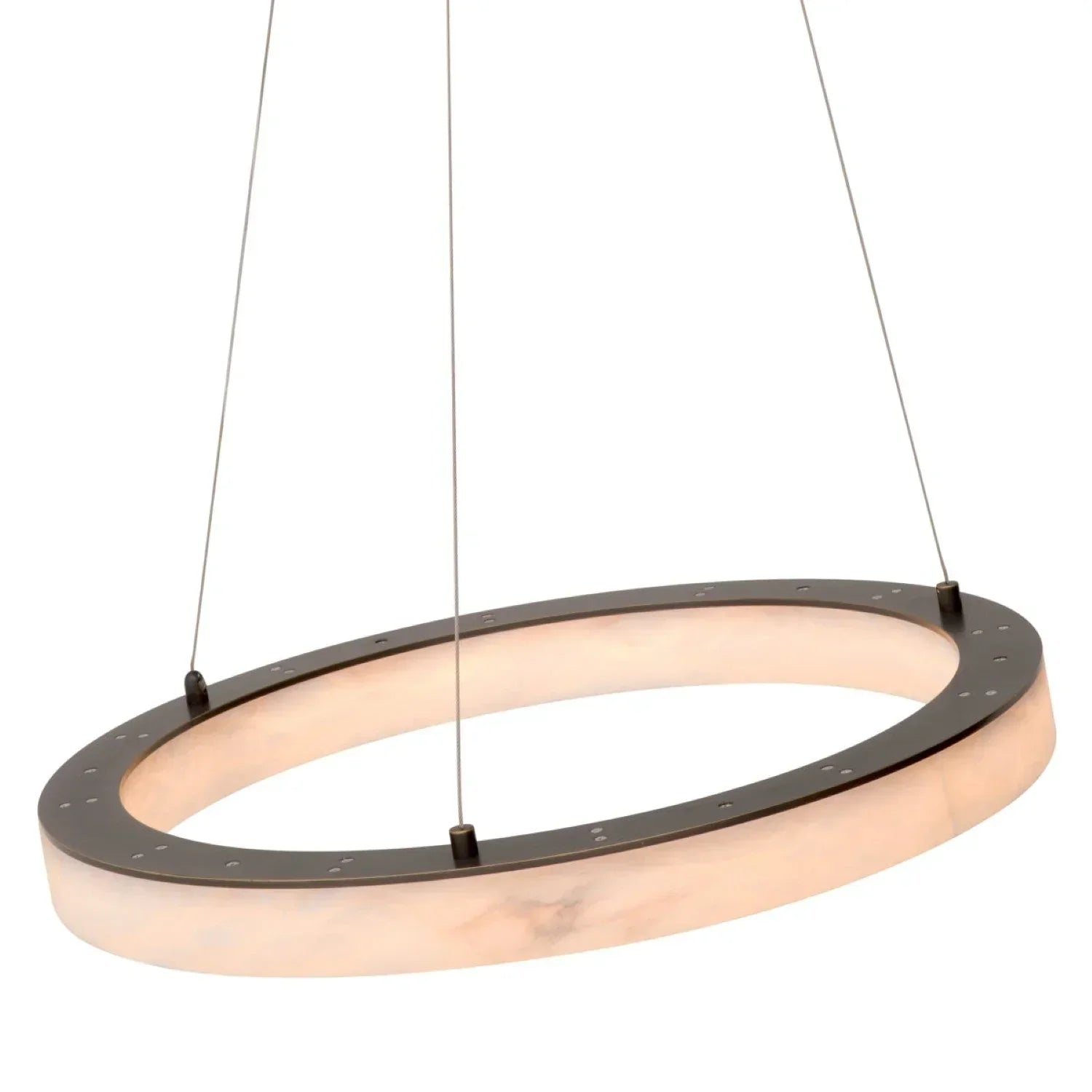 Gabriel Modern Round Living Room Alabaster Chandelier