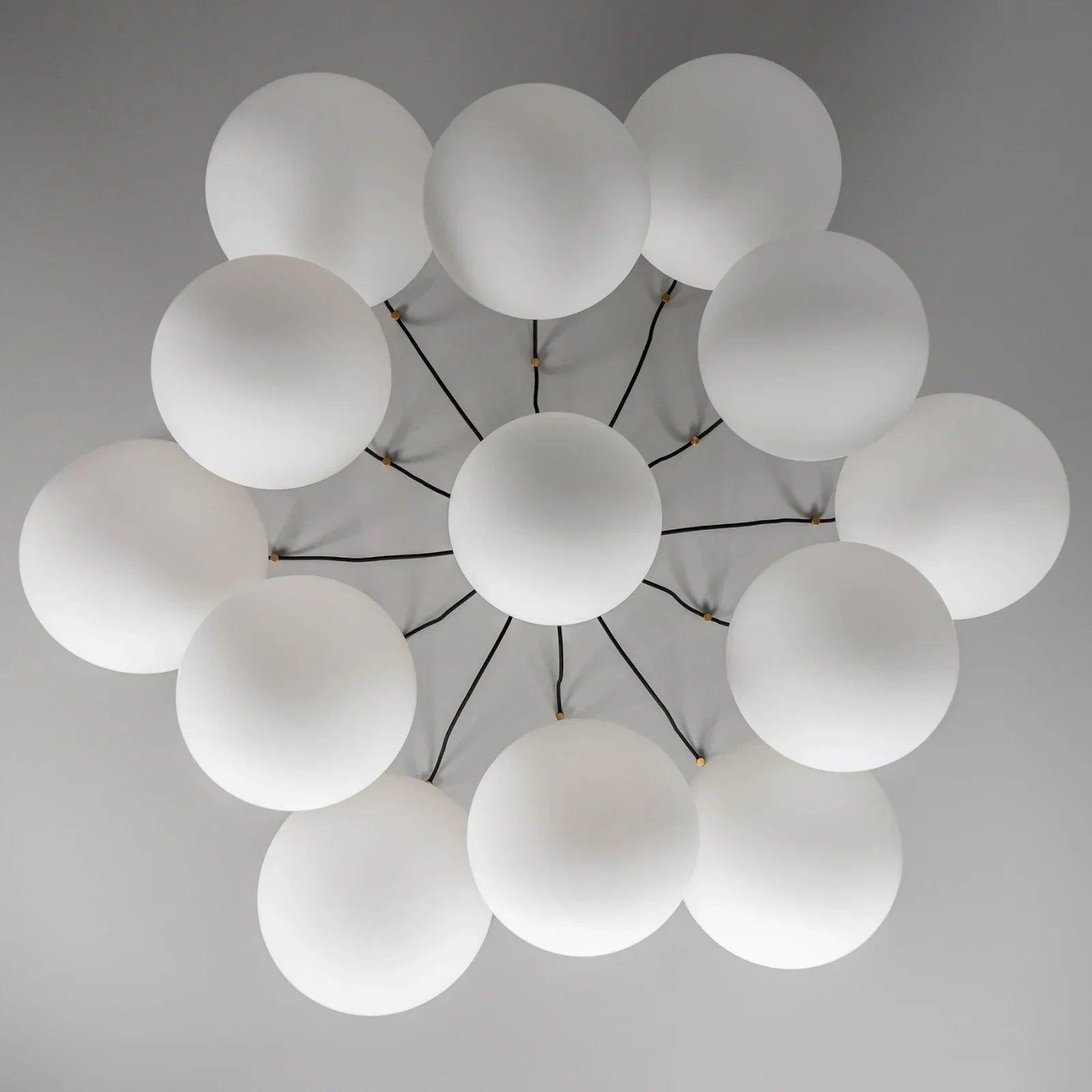 Terry Spider Alabaster Ball Chandelier, Luxurious Alabaster Chandelier