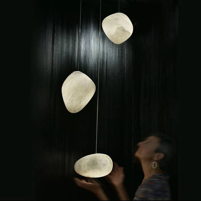 Janice Alabaster Natural Stone Pendant, Creative Pendant Light