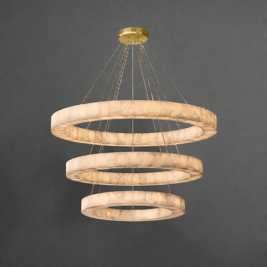 3 - Tier Round Marble Chandelier - GILDLAMPS