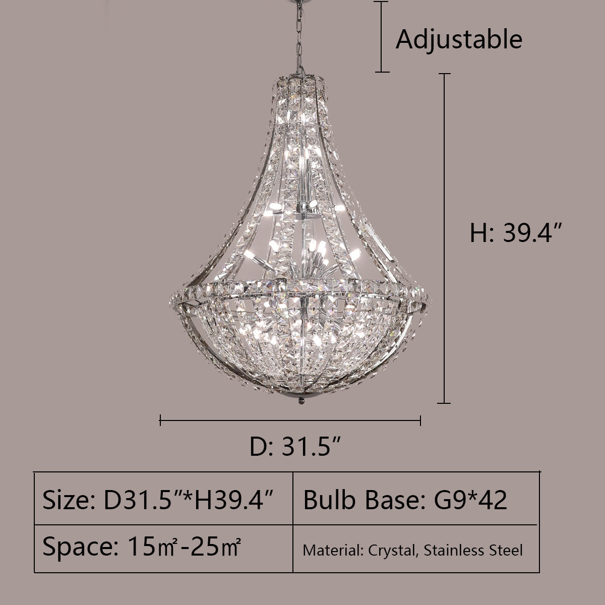 New Extra Large Luxury and Elegant Crystal Chandelier for Living Room/Staircase/Foyer/Villa/Duplex Hall
