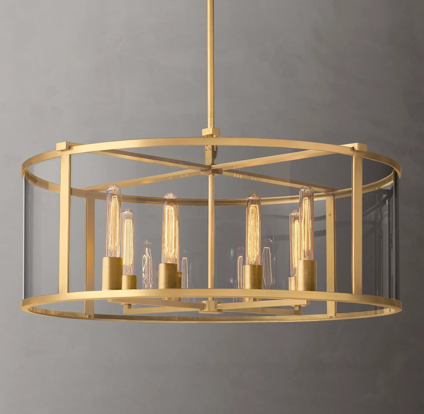 33 Inch Glass Drum Chandelier - Beckman - GILDLAMPS