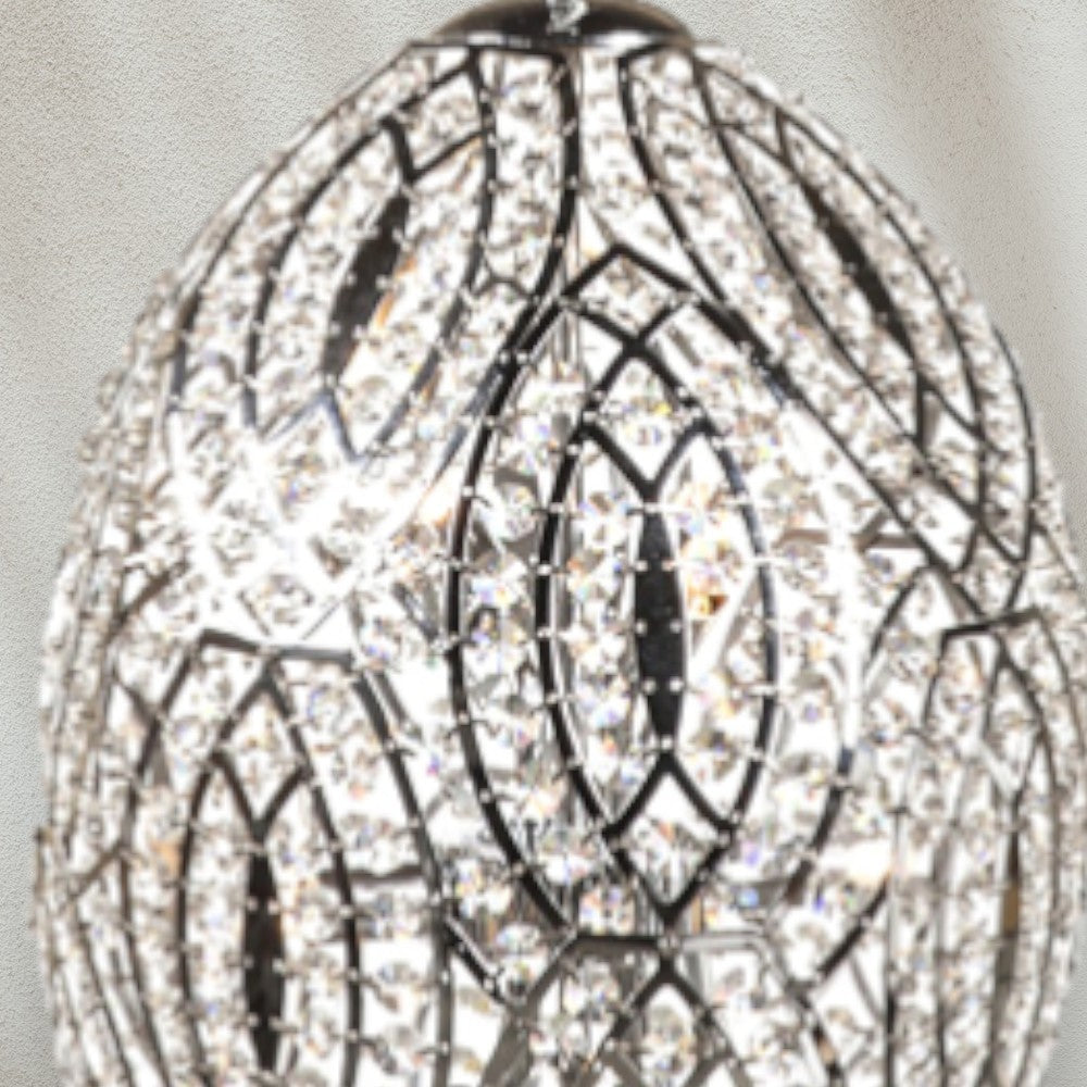 Decorative Crystal Pendant Light with Metal Frame