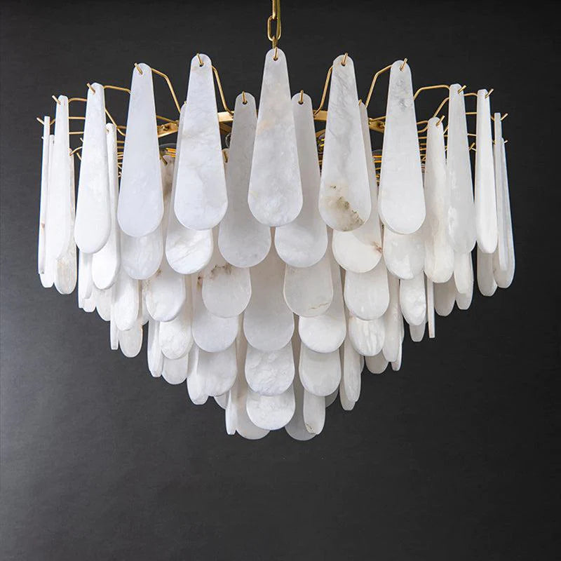 Deborah Alabaster Foyer Chandelier Lighting, Luxury Modern Lighting