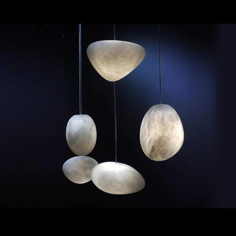 Janice Alabaster Natural Stone Pendant, Creative Pendant Light