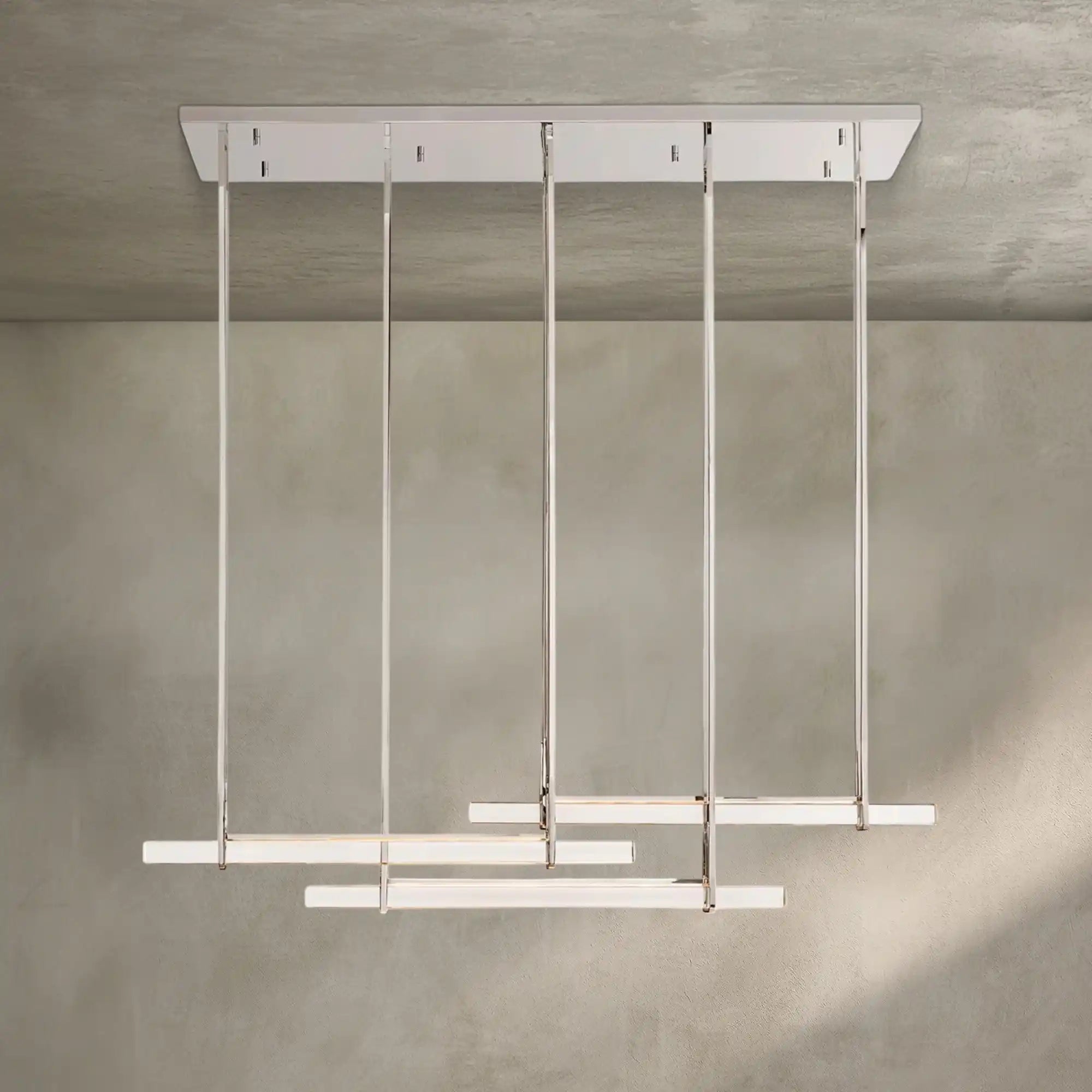 Auburn Crystal Triple Bar Linear Chandelier