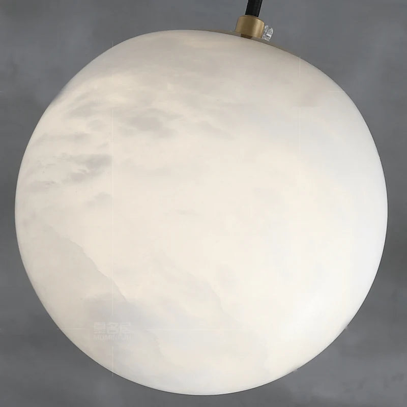 Hansa Alabaster Ball Pendant Light, Island Mini Pendant Light