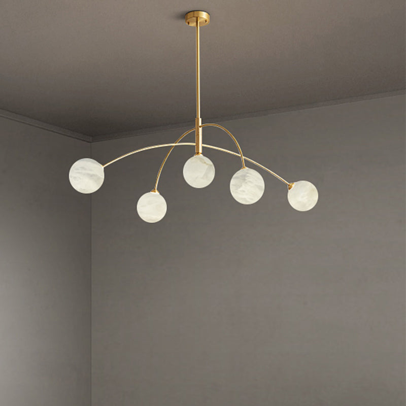 Nordic Postmodern Alabaster Arc Chandelier