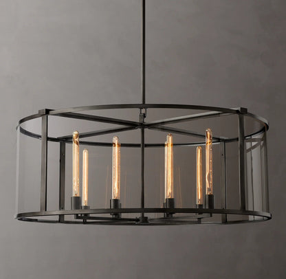 44 Inch Glass Drum Chandelier - Beckman - GILDLAMPS