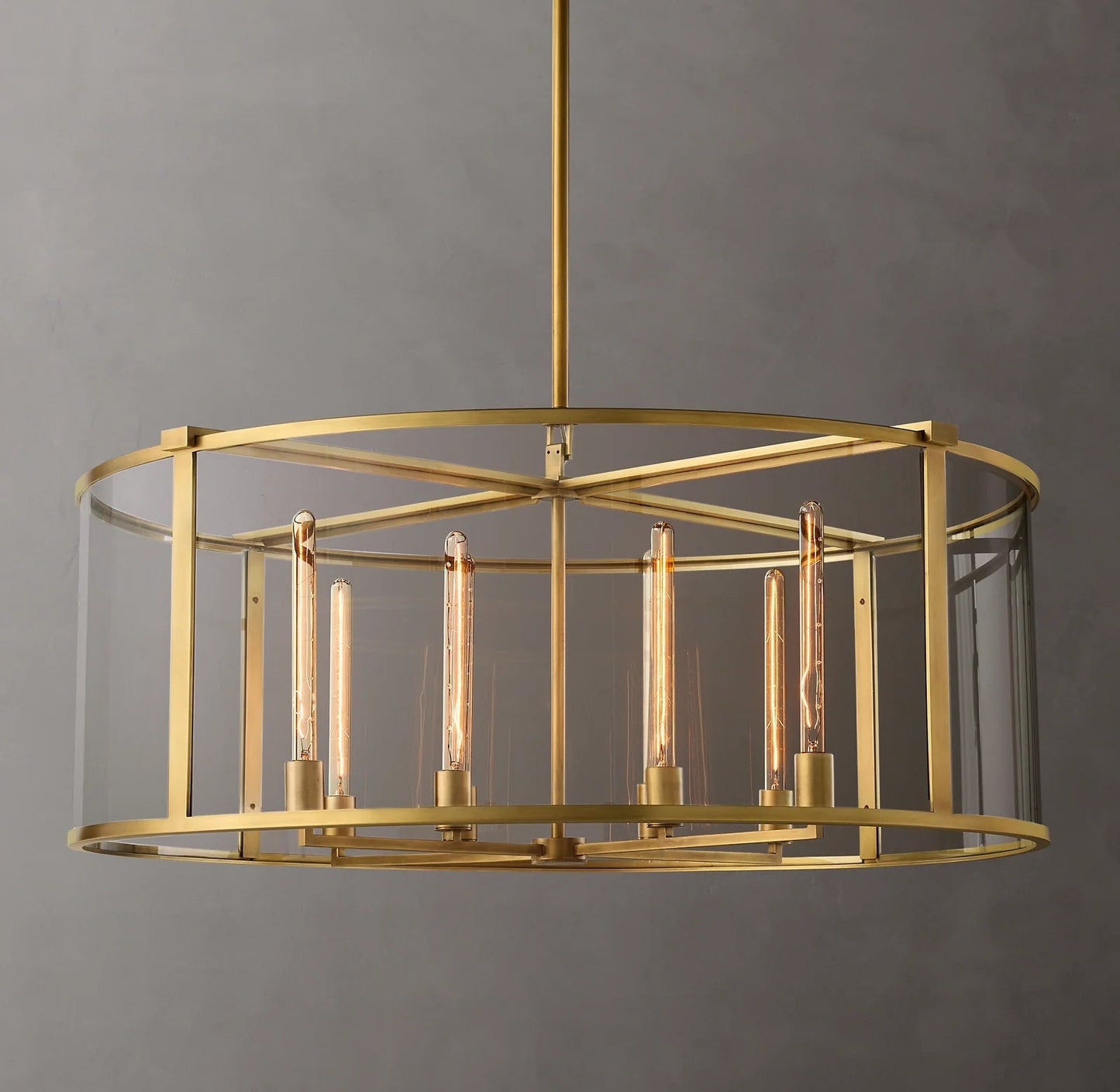 44 Inch Glass Drum Chandelier - Beckman - GILDLAMPS