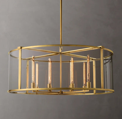 44 Inch Glass Drum Chandelier - Beckman - GILDLAMPS