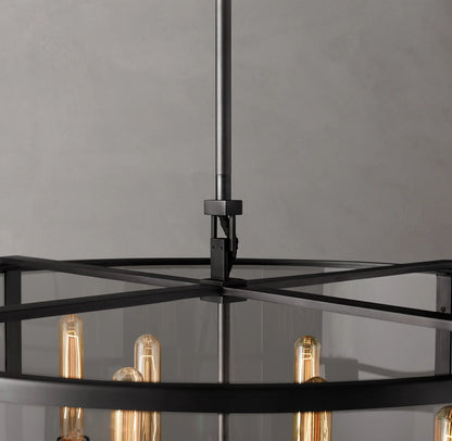 44 Inch Glass Drum Chandelier - Beckman - GILDLAMPS