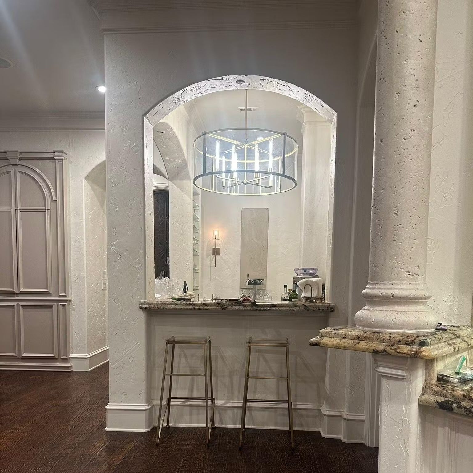 44 Inch Glass Drum Chandelier - Beckman - GILDLAMPS