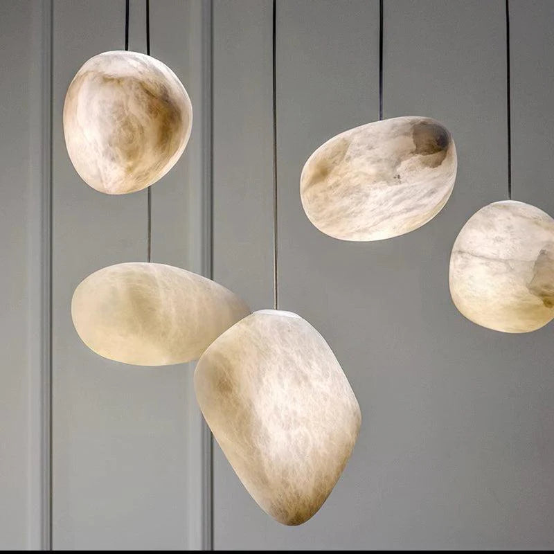 Janice Alabaster Natural Stone Pendant, Creative Pendant Light