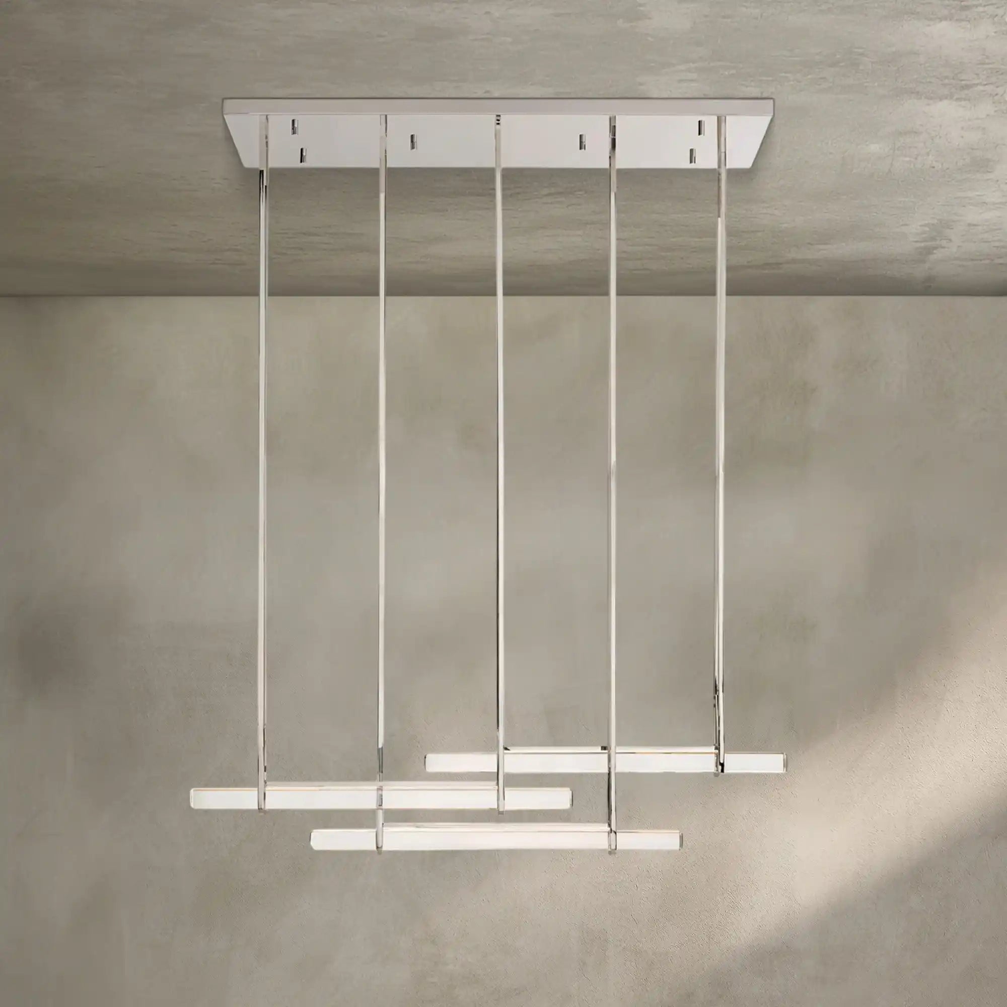 Auburn Crystal Triple Bar Linear Chandelier