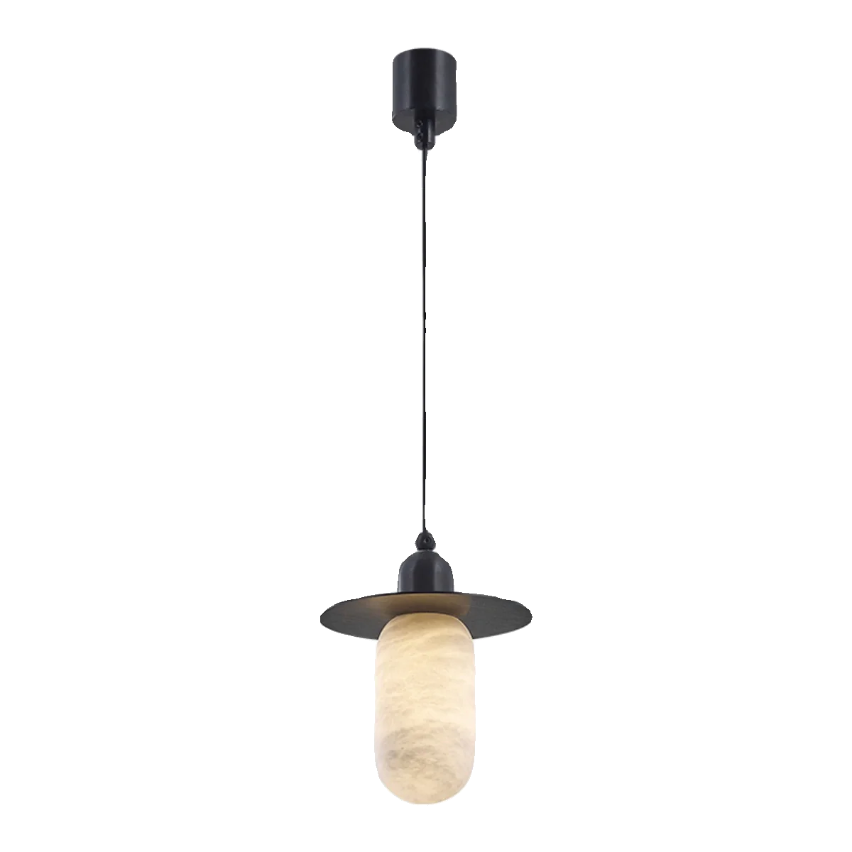 Nordic Alabaster and Brass Minimalist Pendant Light