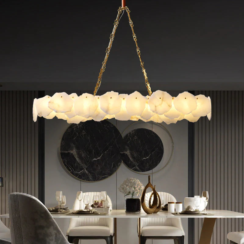 Aura Alabaster Linear Chandelier
