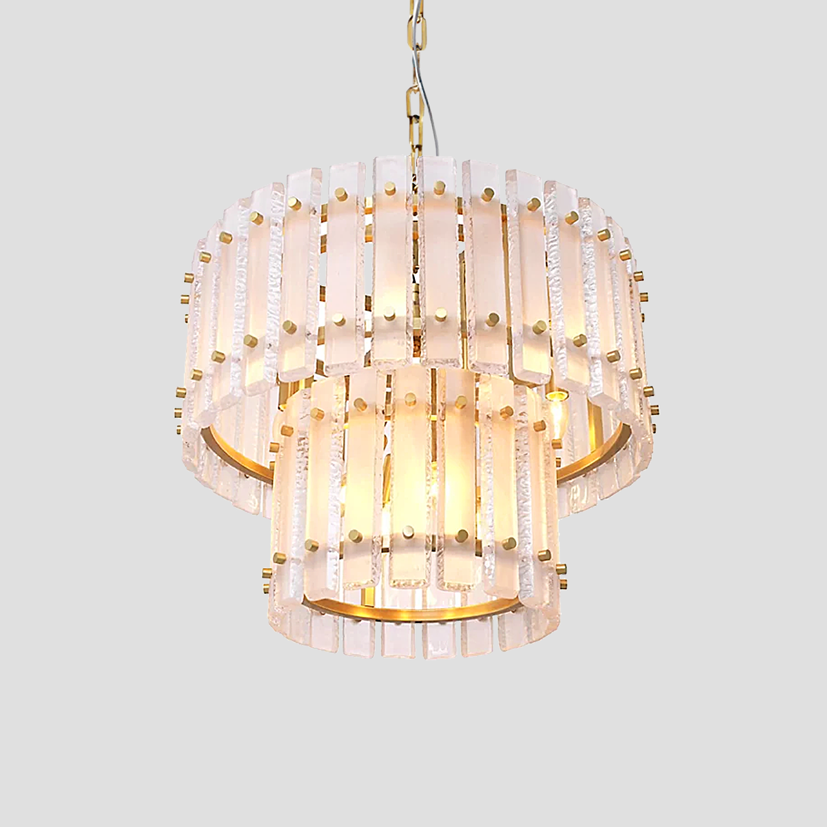 Grandeur Radiance 2-Tier Glass Chandelier