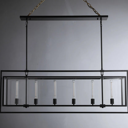 54 Inch Glass Rectangular Chandelier - Beckman - GILDLAMPS