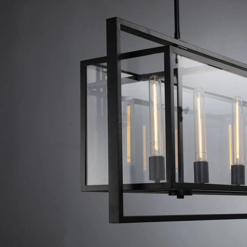 54 Inch Glass Rectangular Chandelier - Beckman - GILDLAMPS