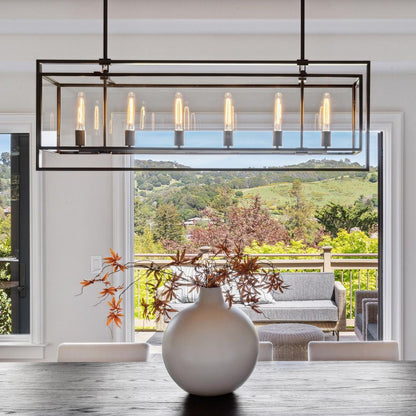 54 Inch Glass Rectangular Chandelier - Beckman - GILDLAMPS